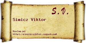 Simicz Viktor névjegykártya